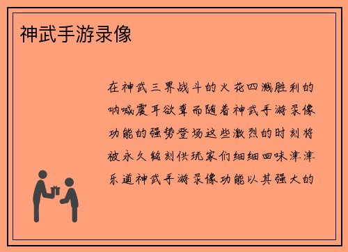 神武手游录像